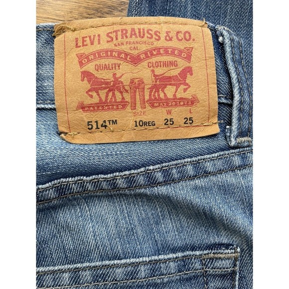 Levis Youth Boys 514 Slim Straight Med Wash Jeans Size 10 Regular 25x25 - Picture 4 of 6